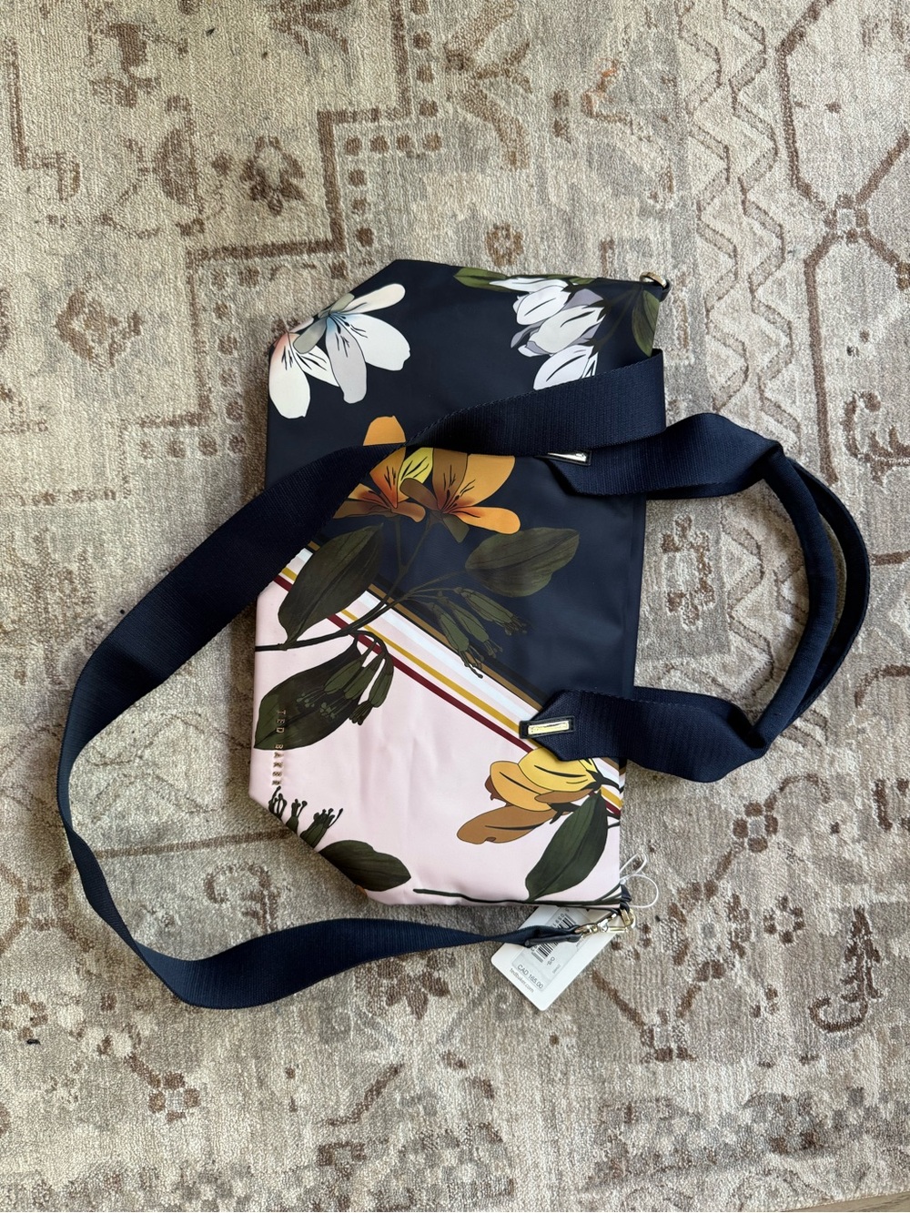 Ted Baker Floral Crossbody Bag in Navy, Pink and Yellow
